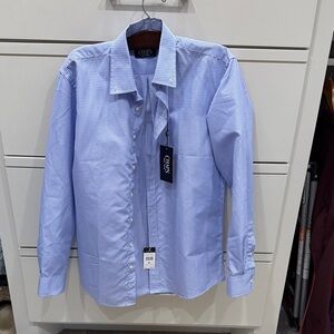 Chaps Men's Light Blue Micro Gingham Dress Shirt